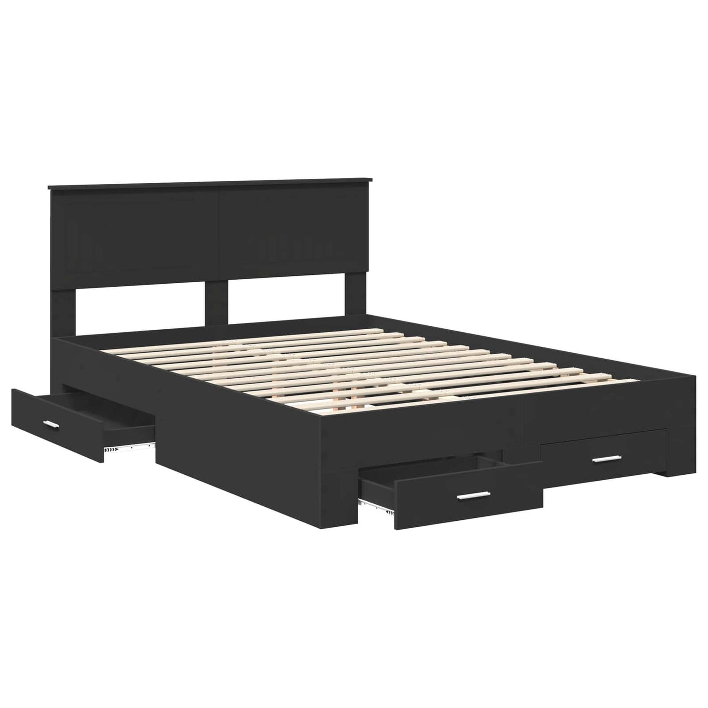 Struttura del letto Nero 135 x 190 cm Legno multistrato