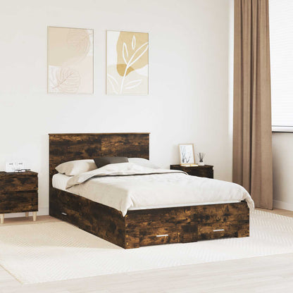 Struttura del letto Rovere fumÃ© 120 x 190 cm Legno multistrato