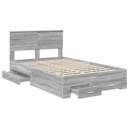 Struttura del letto con testiera Grigio Sonoma 120 x 190 cm