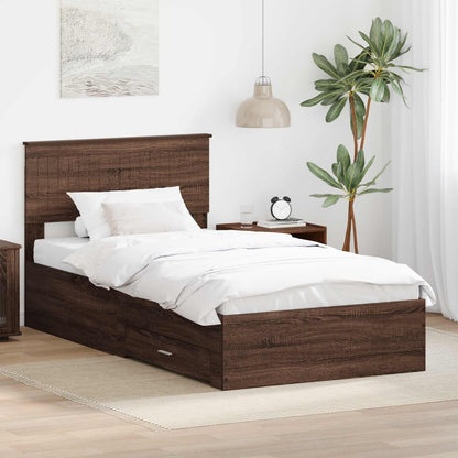 Struttura del letto Rovere Marrone e Argento 100 x 200 cm