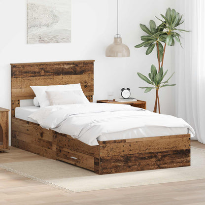 Struttura del letto con testiera Legno vecchio 100 x 200 cm