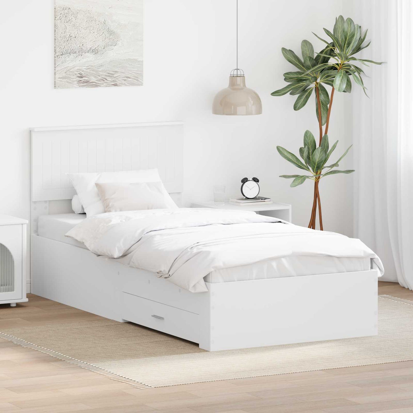 Struttura del letto Bianco 90 x 190 cm Legno multistrato