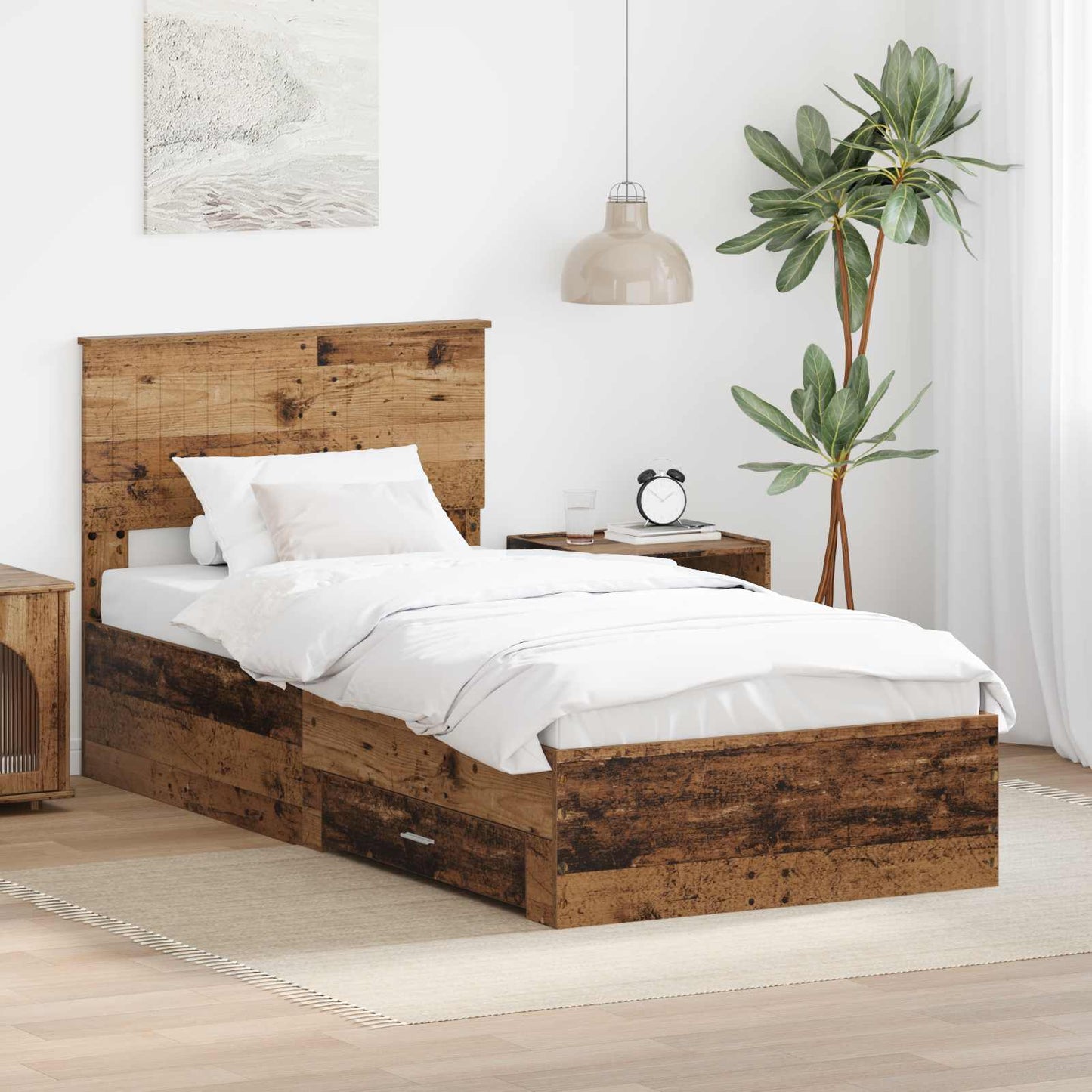 Struttura del letto Legno vecchio 90 x 190 cm Legno multistrato