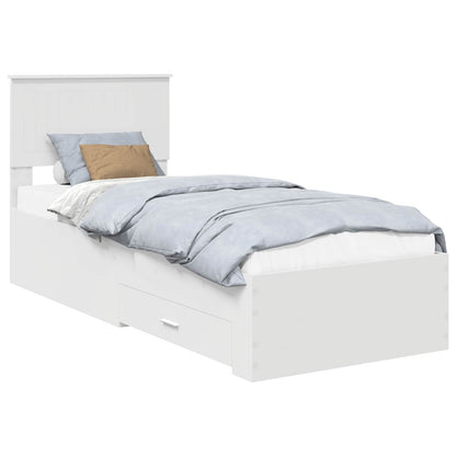 Struttura del letto con testiera Bianco e Argento 75 x 190 cm