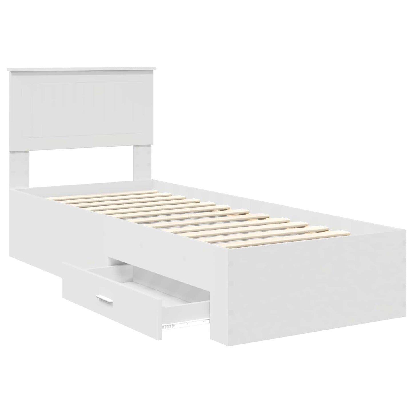 Struttura del letto con testiera Bianco e Argento 75 x 190 cm