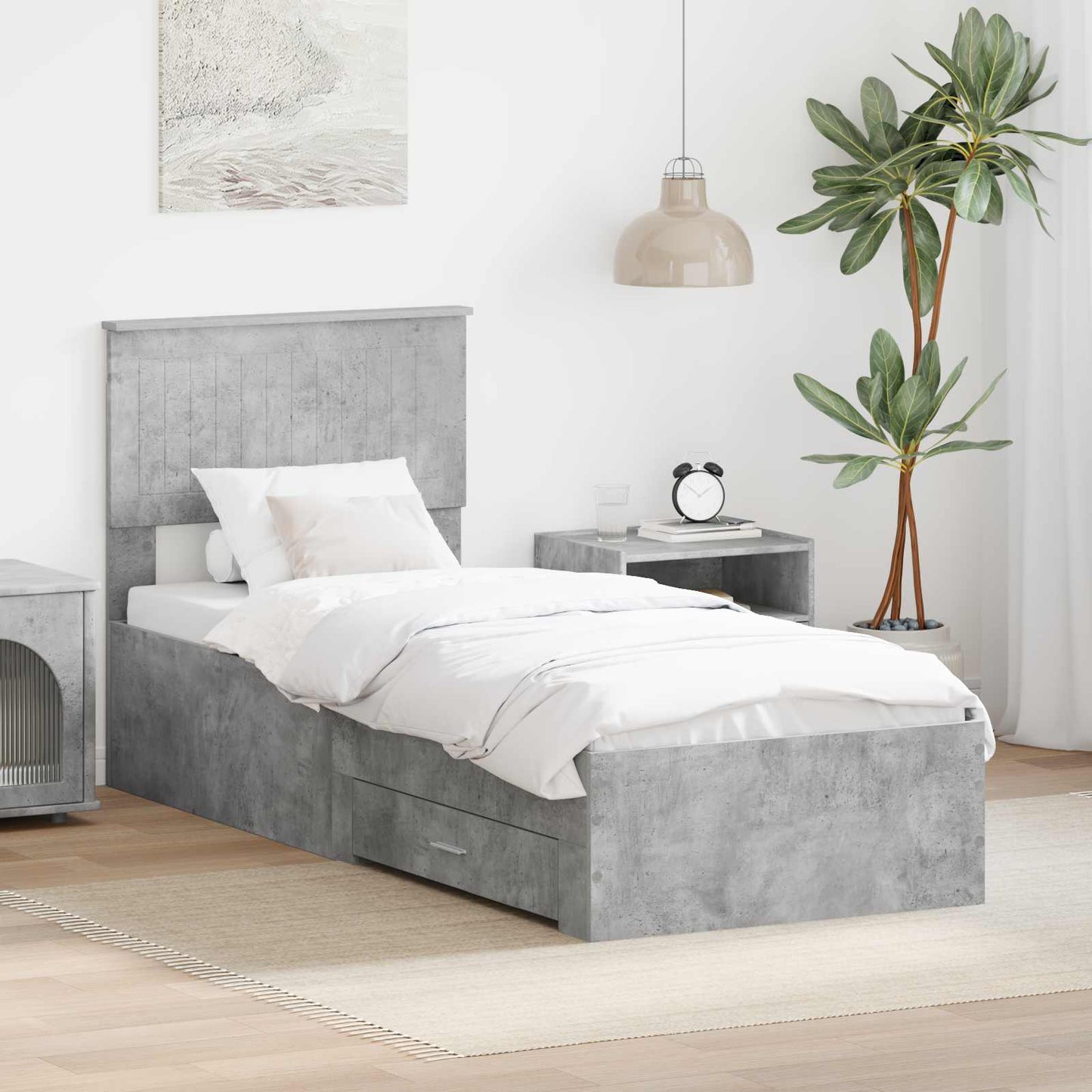 Struttura del letto Grigio Certo e Argento 70 x 190 cm