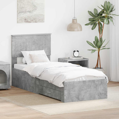 Struttura del letto Grigio Certo e Argento 70 x 190 cm