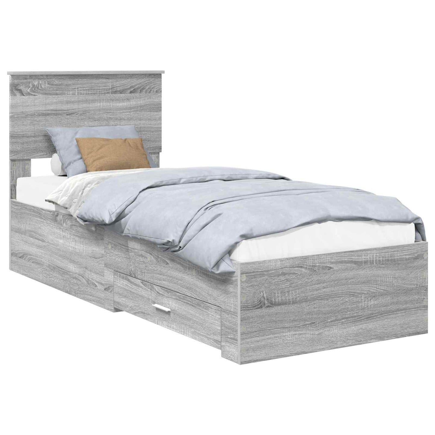 Struttura del letto Grigio Sonoma e Argento 75 x 190 cm
