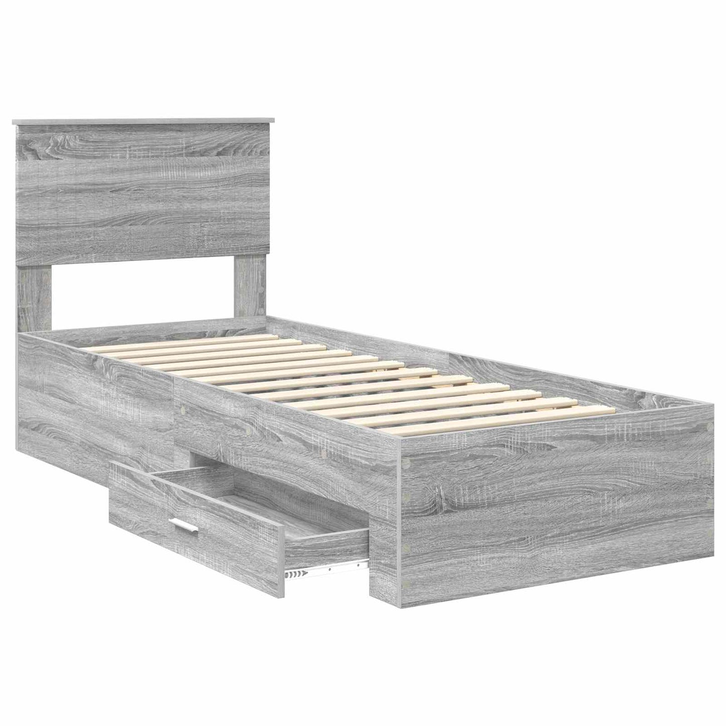 Struttura del letto Grigio Sonoma e Argento 75 x 190 cm