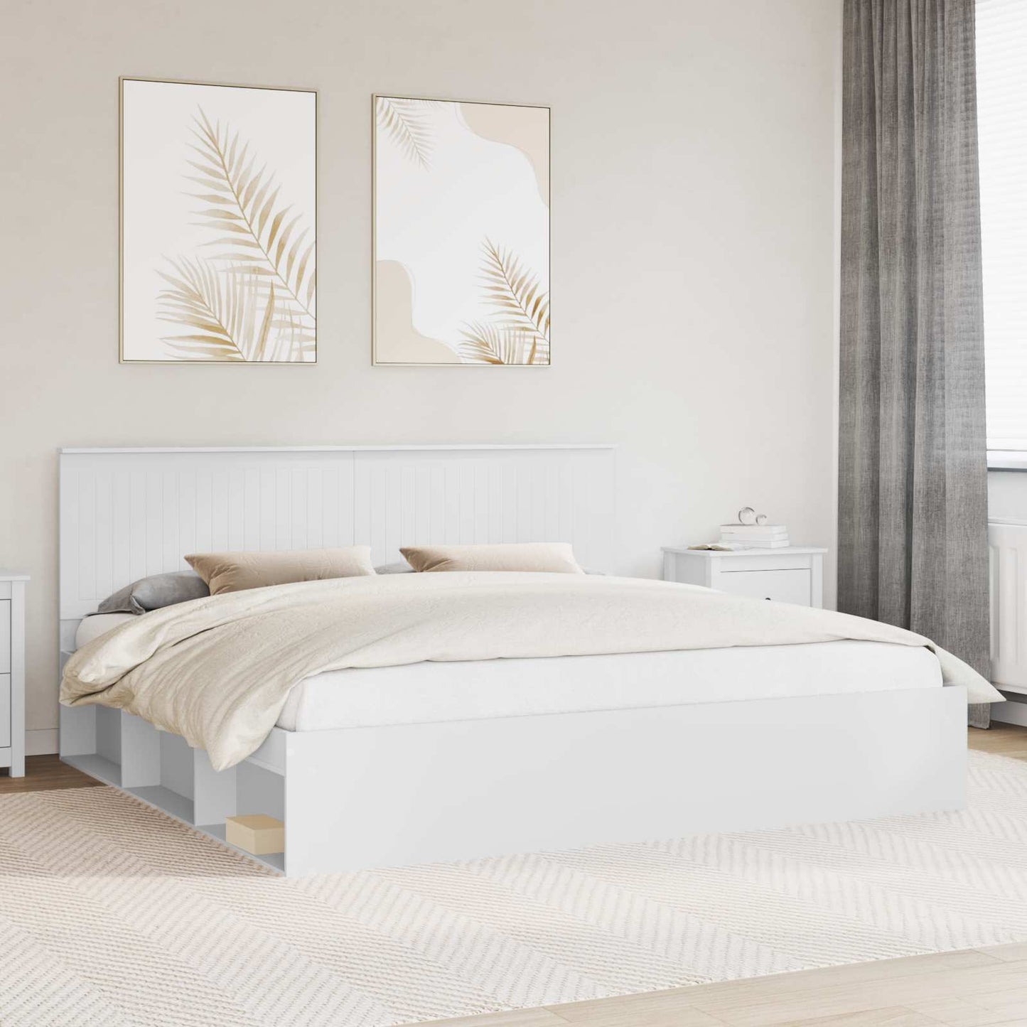 Struttura del letto Bianco 200 x 200 cm Pino massello
