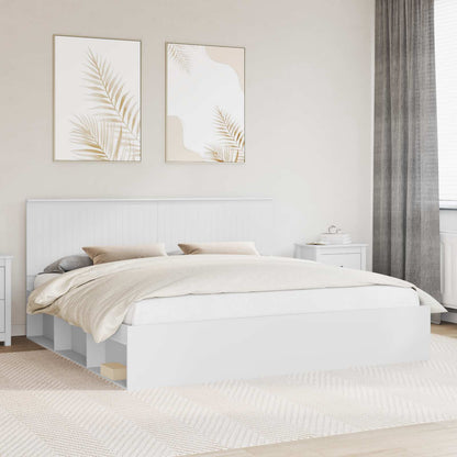 Struttura del letto Bianco 200 x 200 cm Pino massello