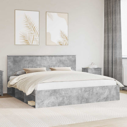 Struttura del letto Calcestruzzo 200 x 200 cm Pino massello