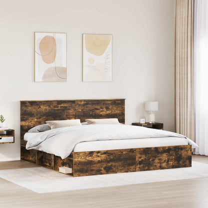 Struttura del letto Rovere fumÃ© 200 x 200 cm Pino massello