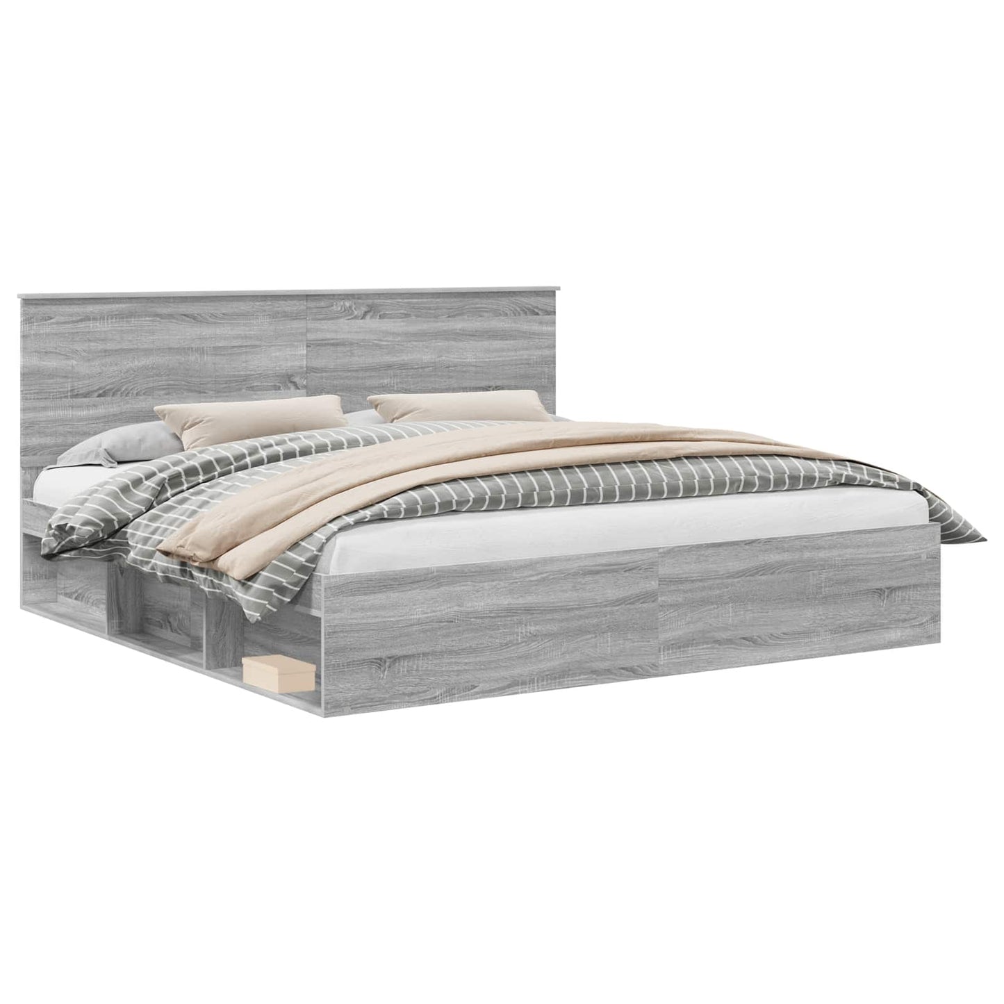 Struttura del letto Grigio Sonoma 200 x 200 cm Pino massello