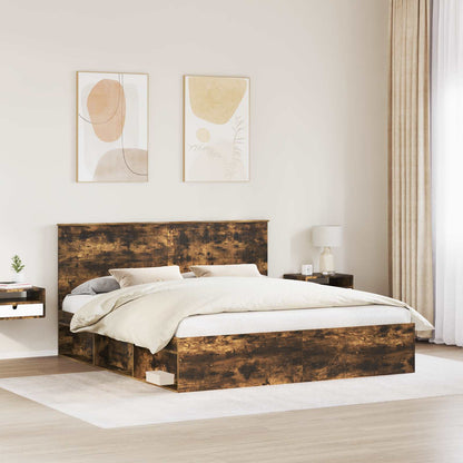 Struttura del letto Rovere fumÃ© 180 x 200 cm Pino massello