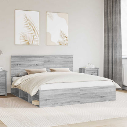 Struttura del letto Grigio Sonoma 180 x 200 cm Pino massello