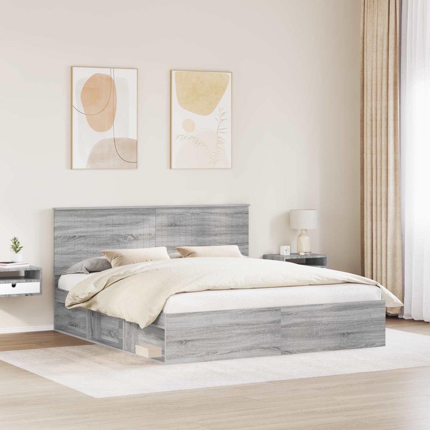 Struttura del letto Grigio Sonoma 180 x 200 cm Pino massello