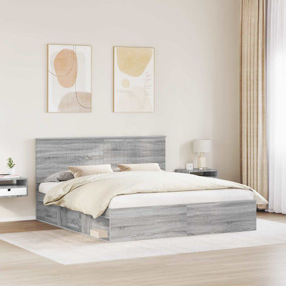 Struttura del letto Grigio Sonoma 180 x 200 cm Pino massello