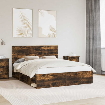 Struttura del letto Rovere fumÃ© 160 x 200 cm Pino massello