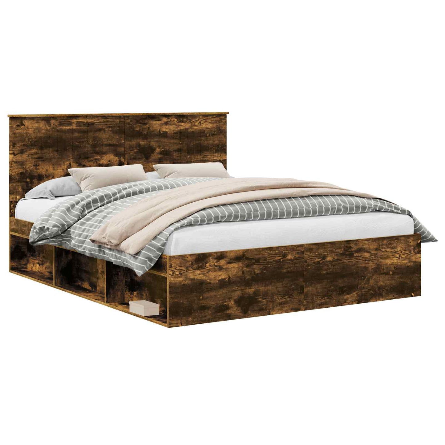 Struttura del letto Rovere fumÃ© 160 x 200 cm Pino massello