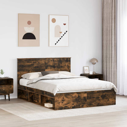 Struttura del letto Rovere fumÃ© 150 x 200 cm Pino massello