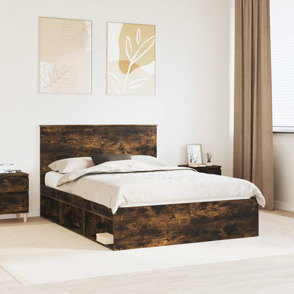 Struttura del letto Rovere fumÃ© 140 x 200 cm Pino massello
