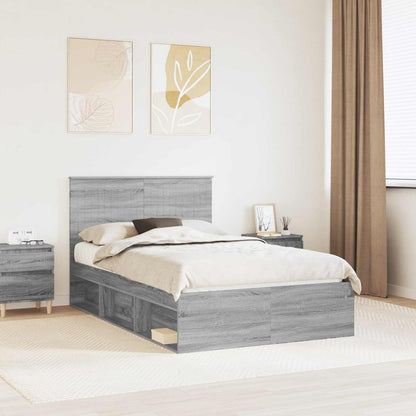 Struttura del letto Grigio Sonoma 120 x 190 cm Pino massello