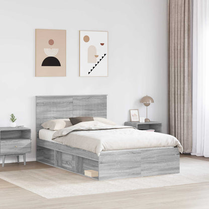 Struttura del letto Grigio Sonoma 120 x 190 cm Pino massello