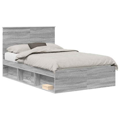 Struttura del letto Grigio Sonoma 120 x 190 cm Pino massello