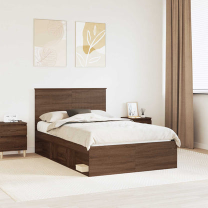 Struttura del letto Rovere Marrone 120 x 190 cm Pino massello