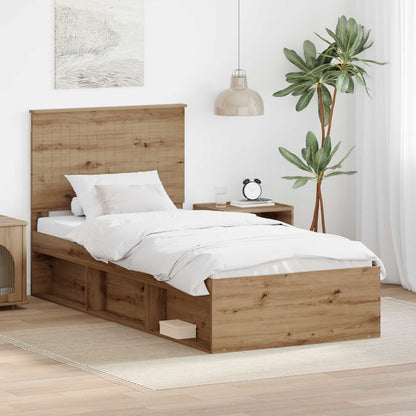 Struttura del letto con testiera Rovere artigianale 90 x 200 cm