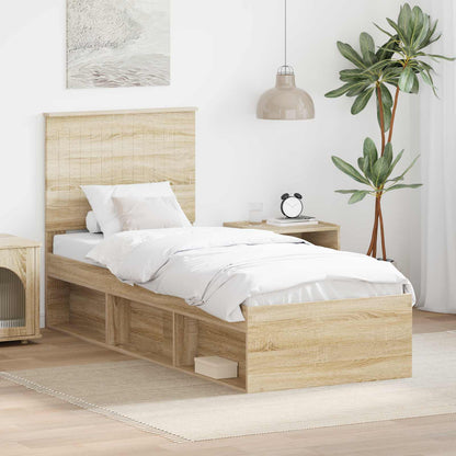 Struttura del letto Rovere Sonoma 75 x 190 cm Pino massello