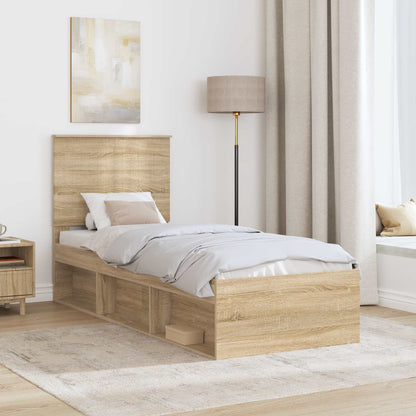 Struttura del letto Rovere Sonoma 75 x 190 cm Pino massello