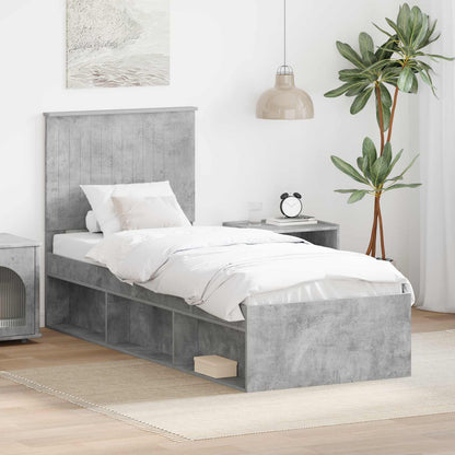 Struttura del letto Grigio ConcretÃ¨ 75 x 190 cm Pino massello