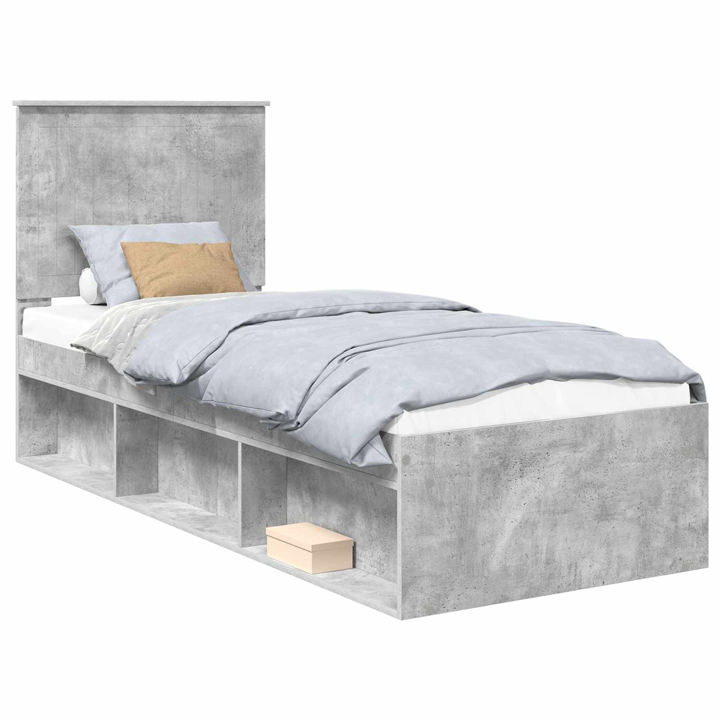 Struttura del letto Grigio ConcretÃ¨ 75 x 190 cm Pino massello