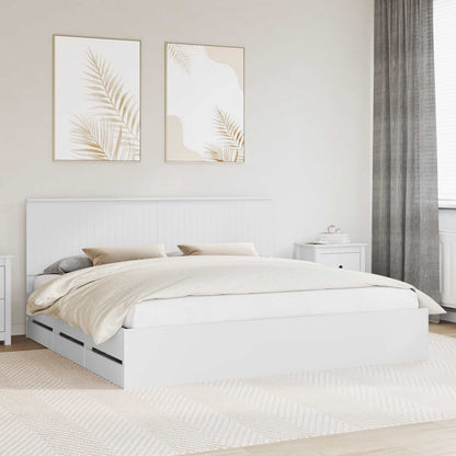 Struttura del letto Bianco 200 x 200 cm Legno Ingegnerizzato