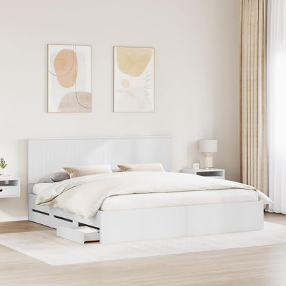 Struttura del letto Bianco 200 x 200 cm Legno Ingegnerizzato