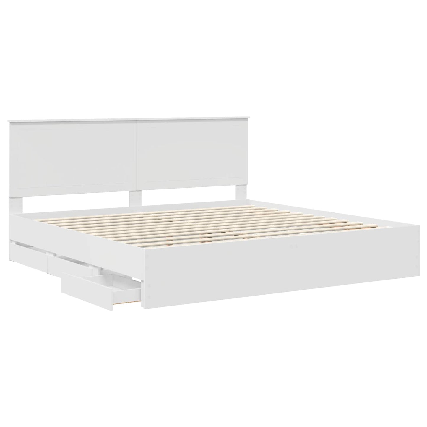 Struttura del letto Bianco 200 x 200 cm Legno Ingegnerizzato