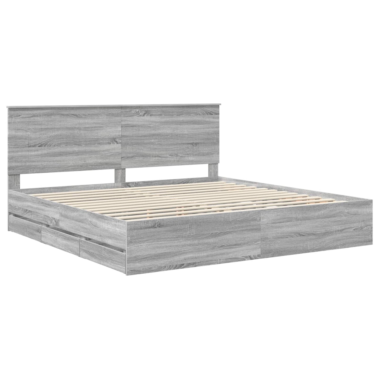 Struttura del letto con testiera Grigio Sonoma 200 x 200 cm