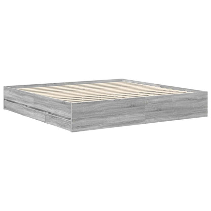 Struttura del letto con testiera Grigio Sonoma 200 x 200 cm