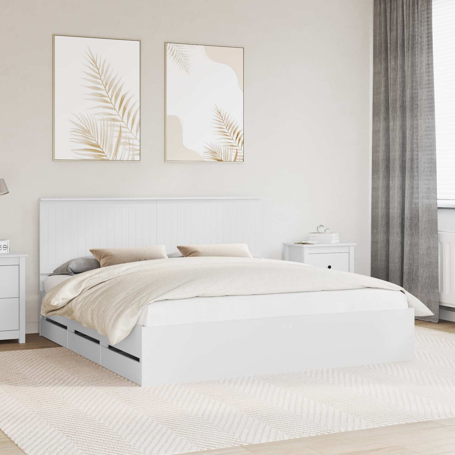 Struttura del letto Bianco 180 x 200 cm Legno Ingegnerizzato