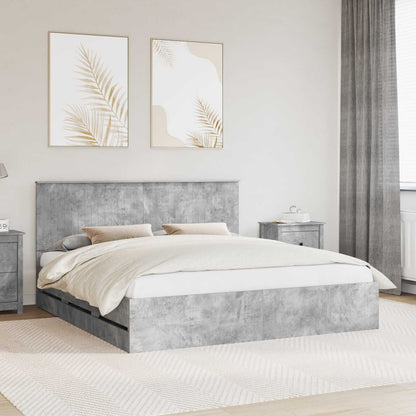 Struttura del letto con testiera Grigio cemento 180 x 200 cm