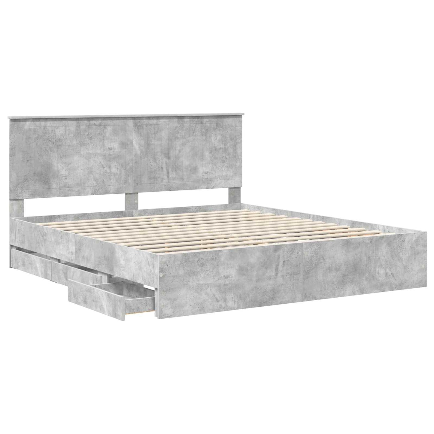 Struttura del letto con testiera Grigio cemento 180 x 200 cm