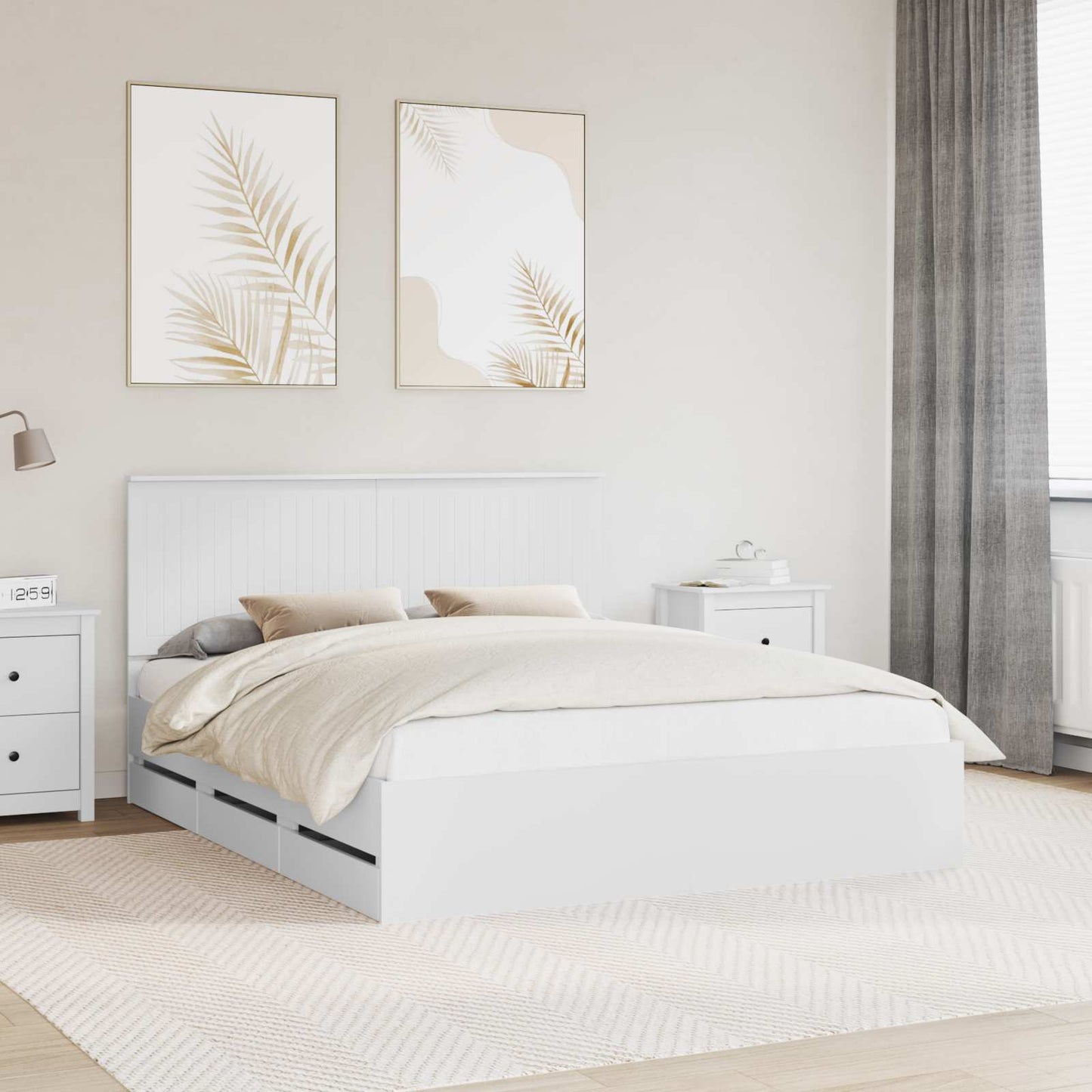 Struttura del letto Bianco 160 x 200 cm Legno Ingegnerizzato