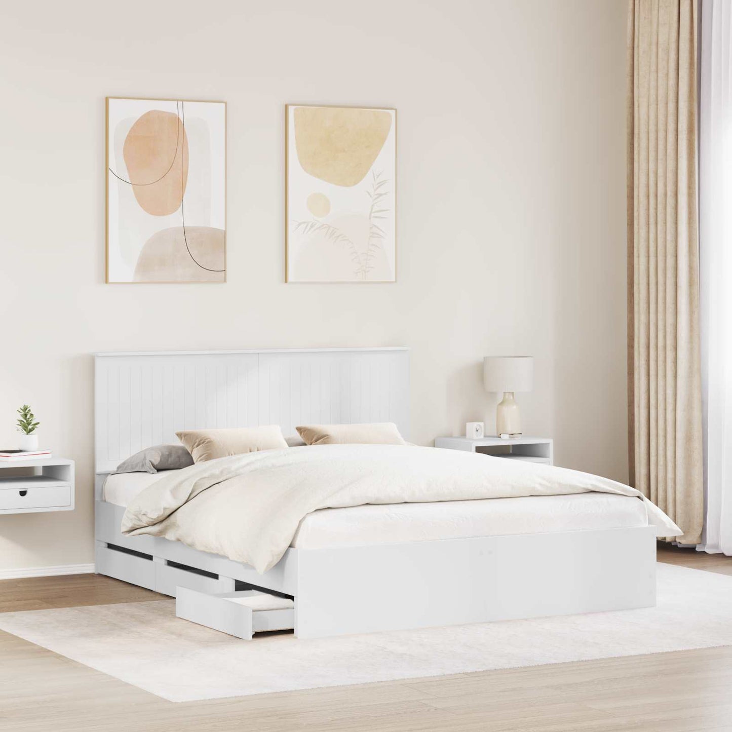 Struttura del letto Bianco 160 x 200 cm Legno Ingegnerizzato