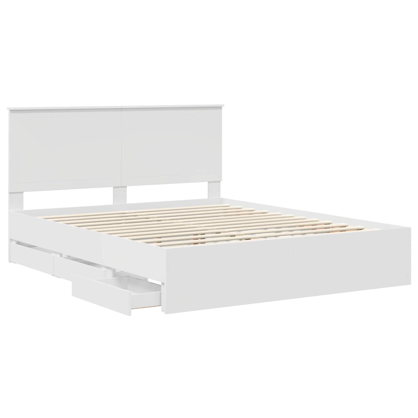 Struttura del letto Bianco 160 x 200 cm Legno Ingegnerizzato