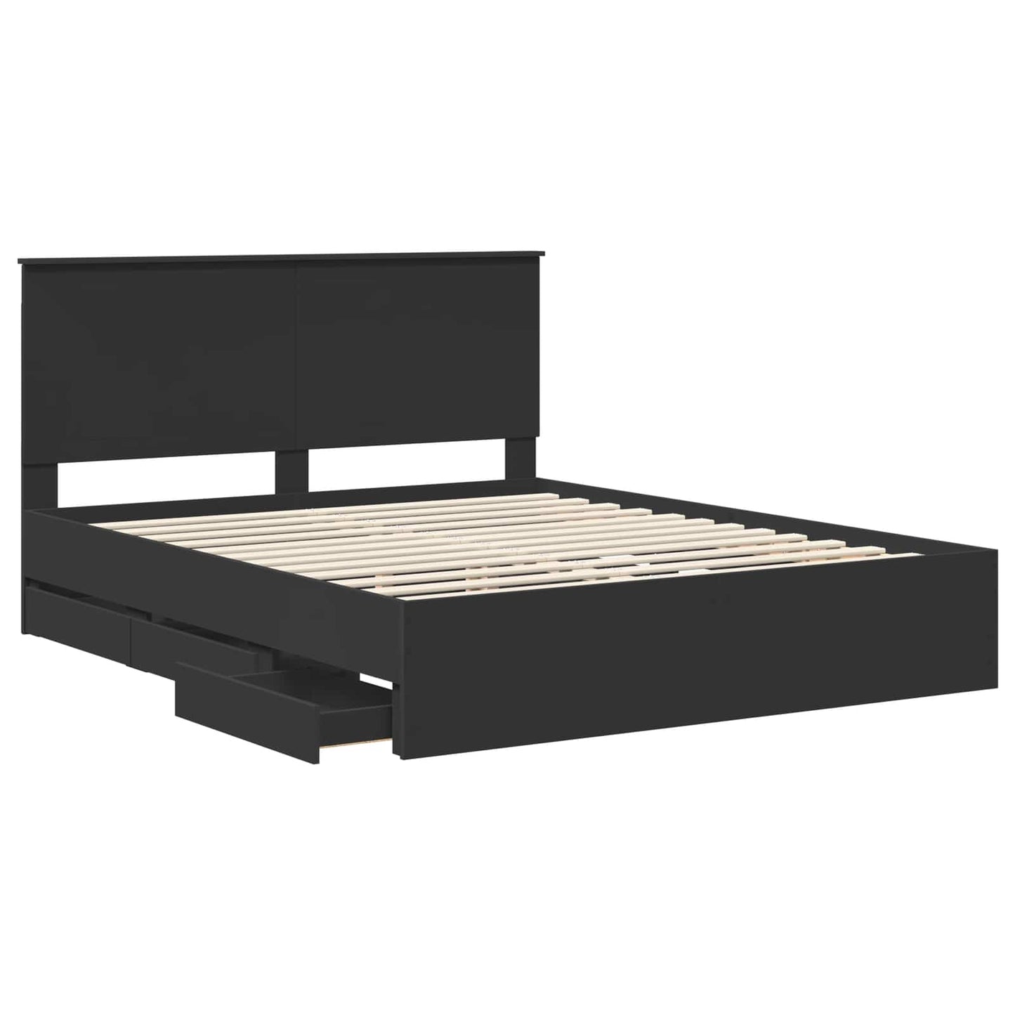 Struttura del letto Nero 160 x 200 cm Legno Ingegnerizzato