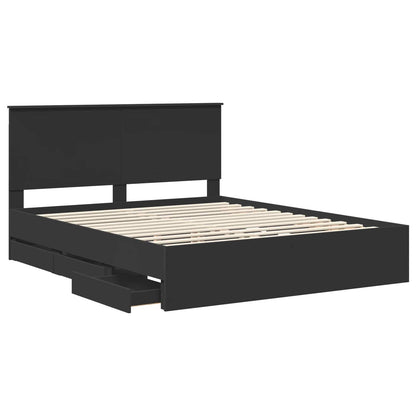 Struttura del letto Nero 160 x 200 cm Legno Ingegnerizzato