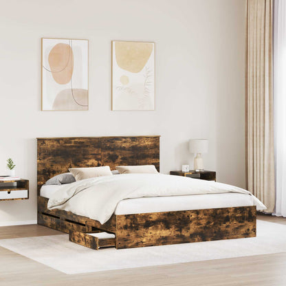 Struttura del letto con testiera Rovere fumÃƒÂ© 160 x 200 cm