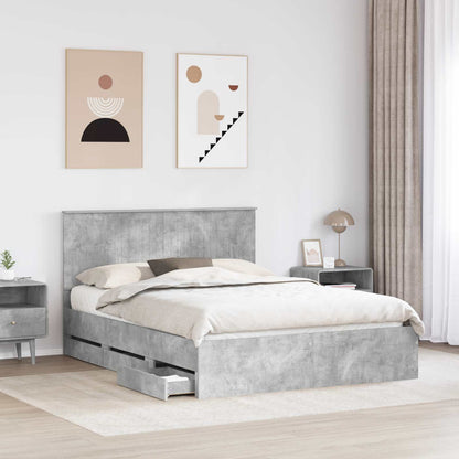 Struttura del letto con testiera Grigio cemento 150 x 200 cm